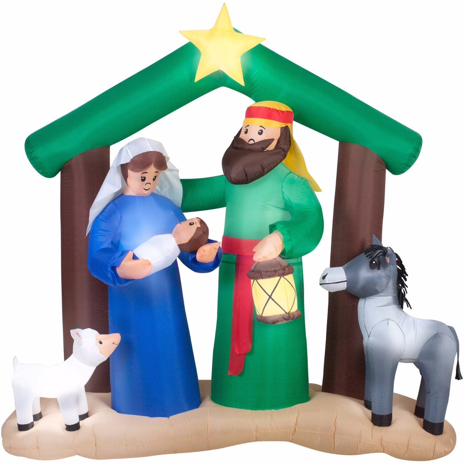 7' Holy Family Nativity Scene Airblown Inflatable