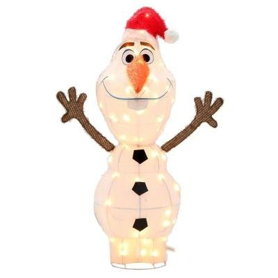 Tis Your Season 42 Tinsel Olaf In Santa Hat Lighted Outdoor