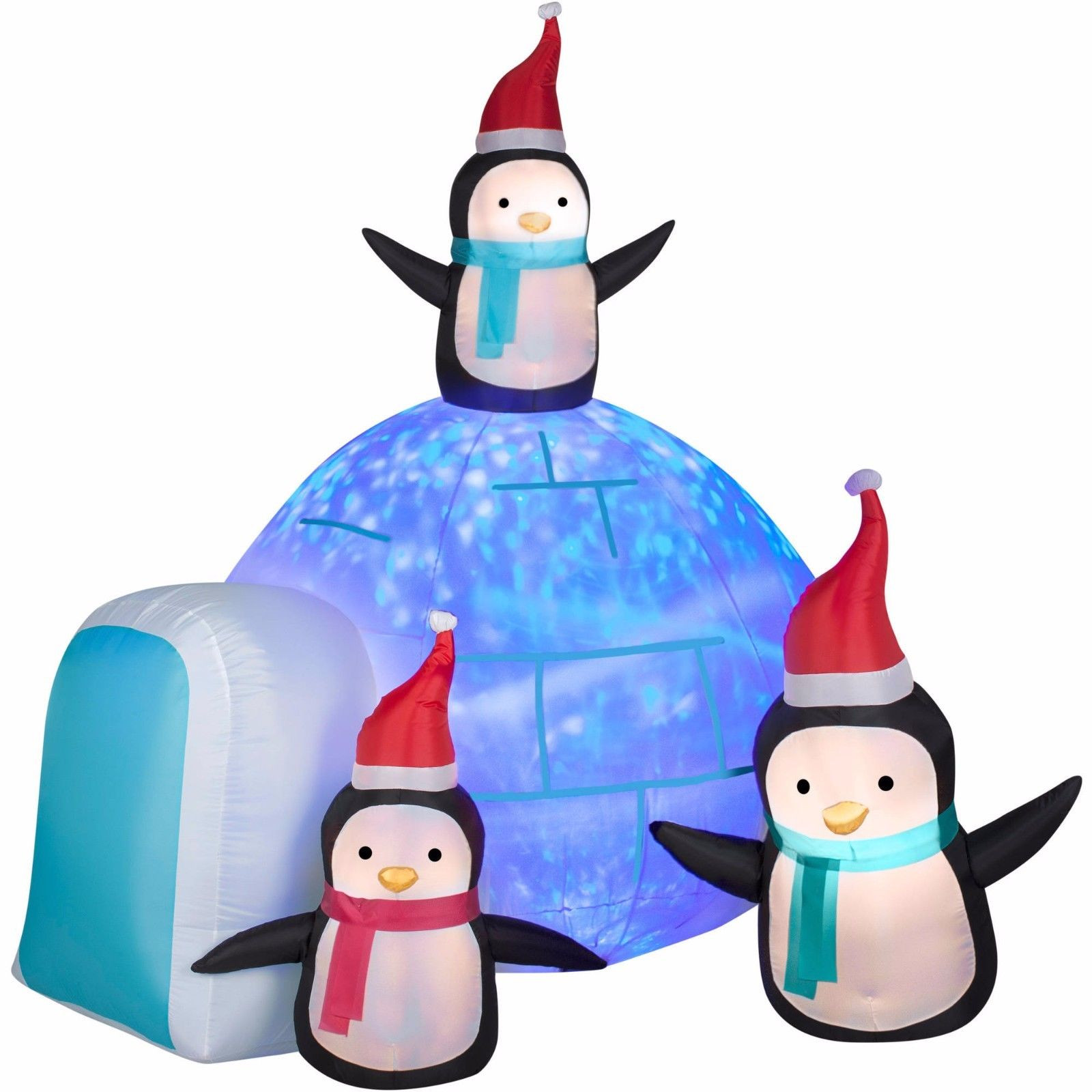 6' Projection Kaleidoscope Penguin Igloo Inflatable