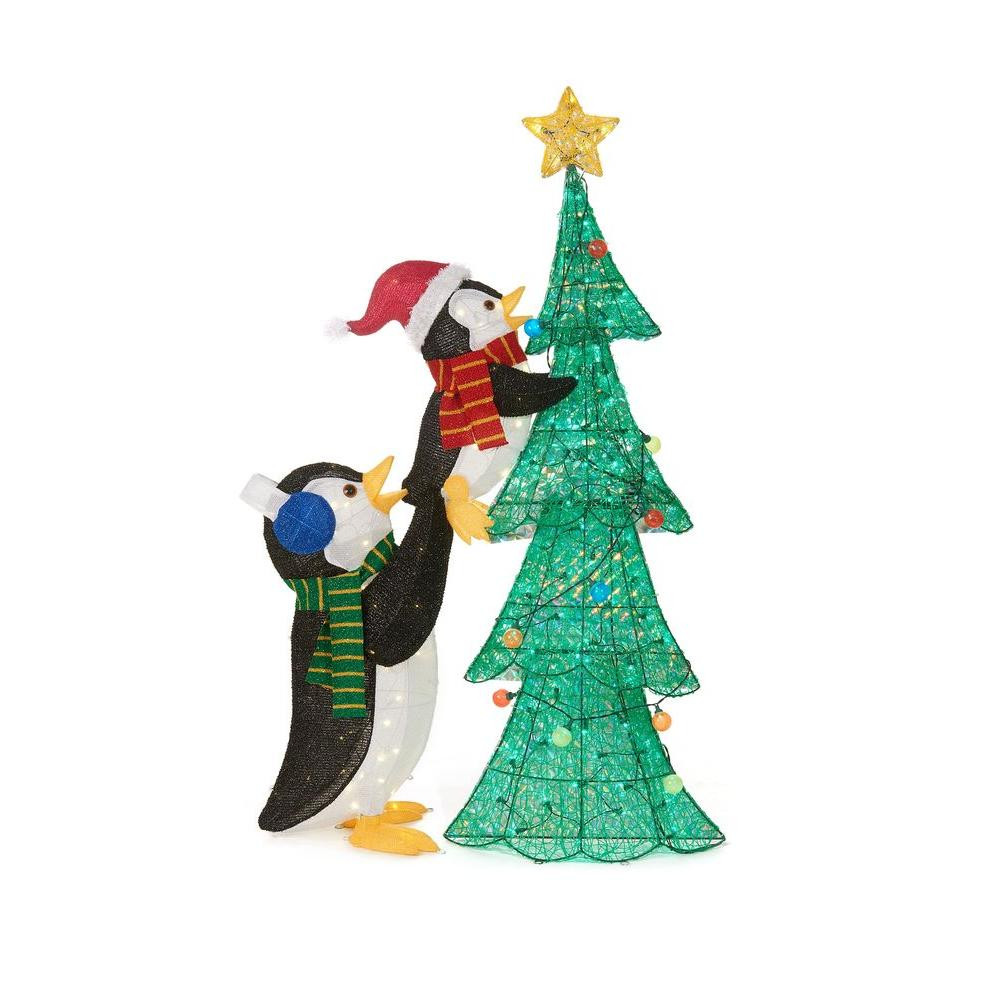 Tis Your Season 62 In Led Lighted Tinsel Penguins With