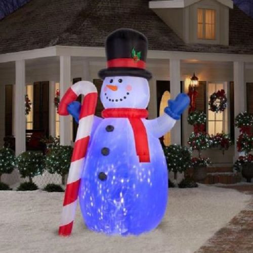 10' Projection Kaleidoscope Snowman Inflatable Airblown Christmas Decoration