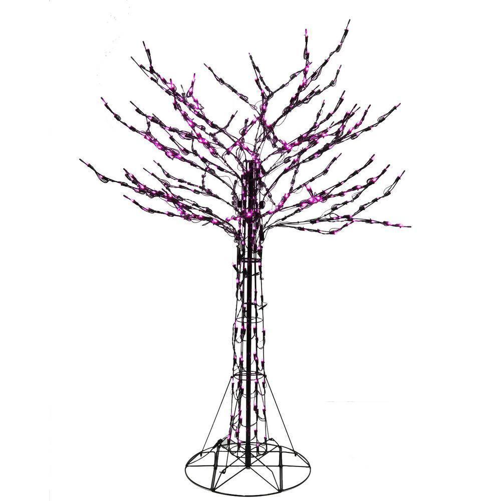 6' Purple LED Twig Tree