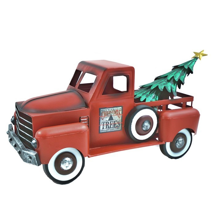 Antique Red Truck with Removable Christmas Tree