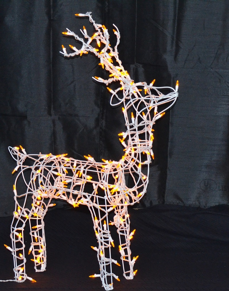 LED Lighted Wire Frame Reindeer Standing Buck 