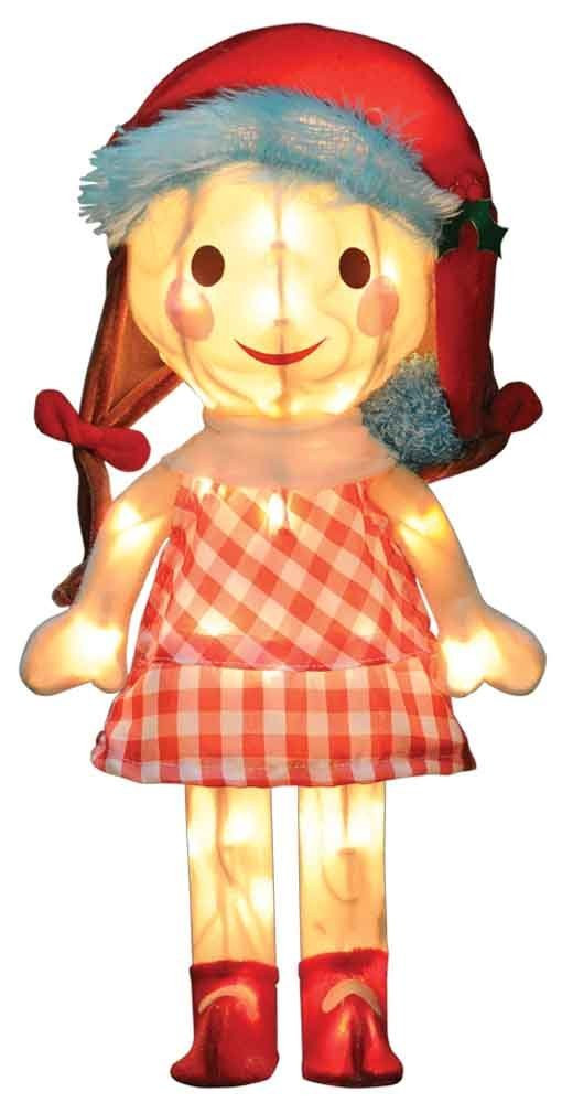 24-Inch Pre-Lit 3D Misfit Sally Doll in Santa Hat