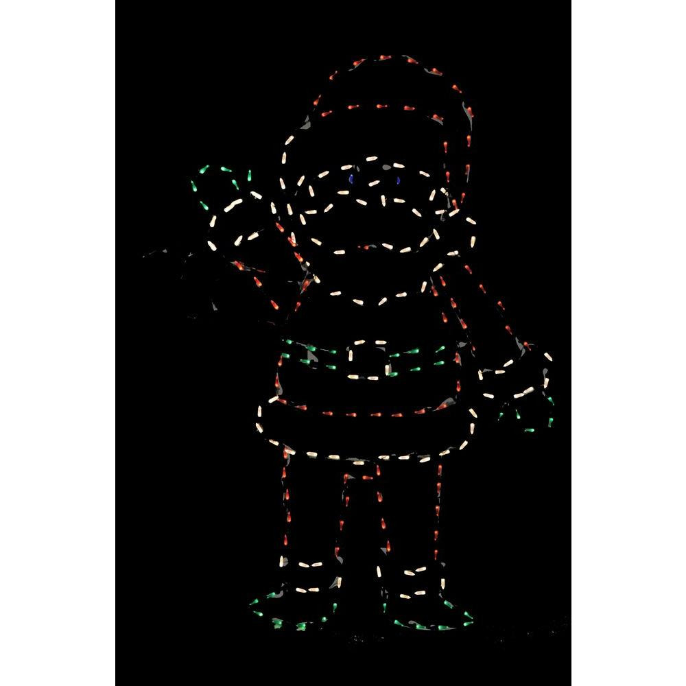 60 in. Animotion LED Waving Santa Christmas Wire Decor 