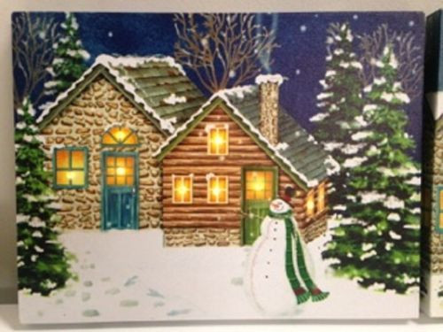 Lighted Snowman Double Cabin Photo