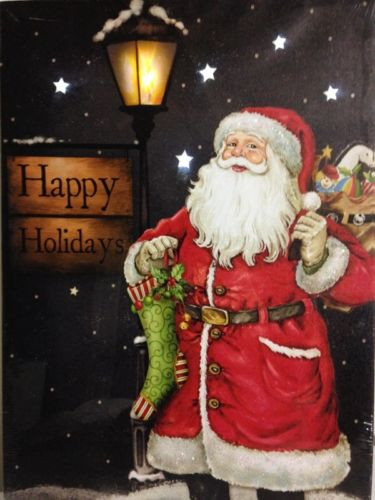 Happy Holidays Lighted Santa Claus 