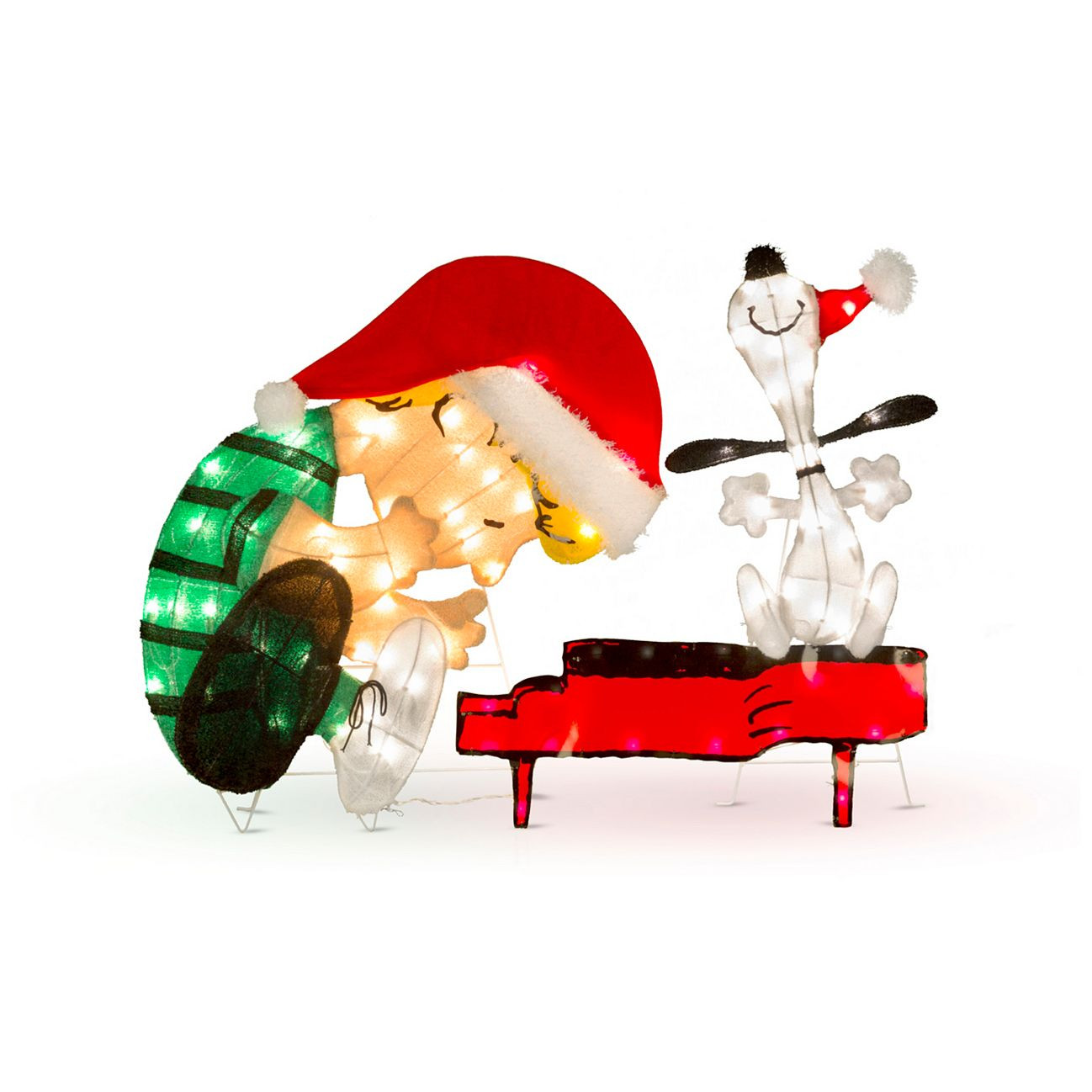 Lighted Schroeder Snoopy and Leaning Lucy Peanuts Christmas Decoration 