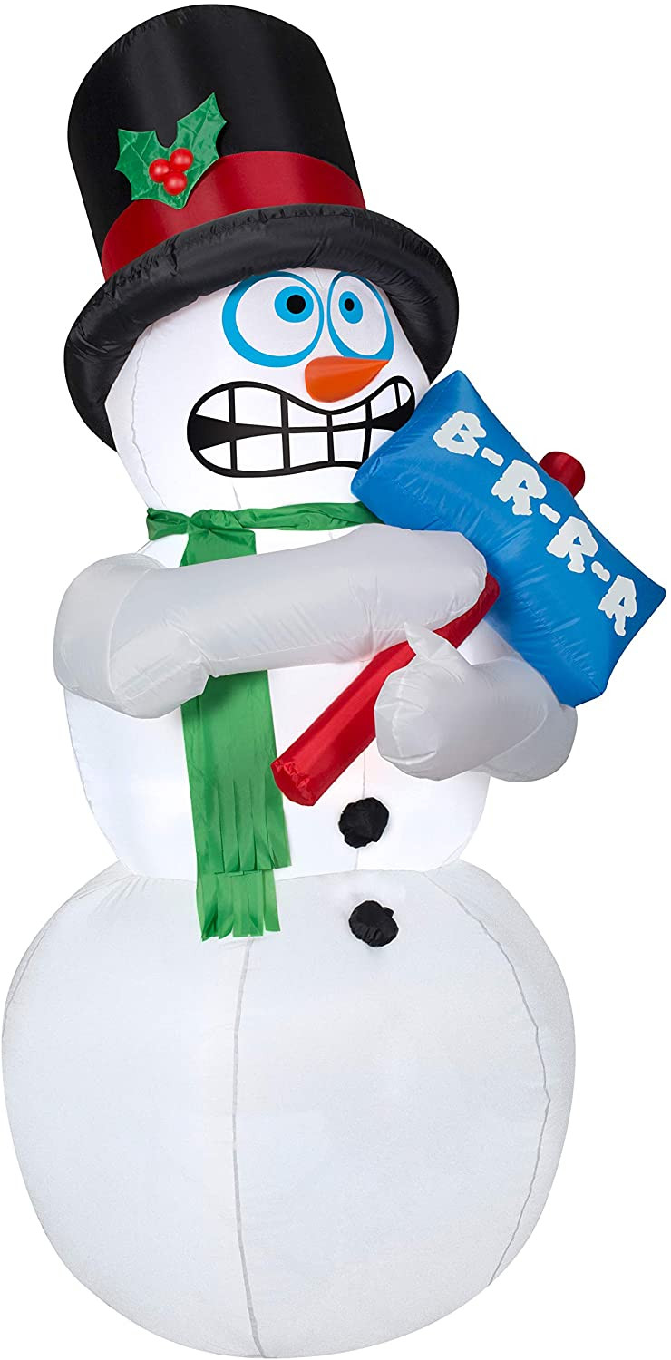 Animated Airblown-Shivering Snowman Outdoor Inflatable