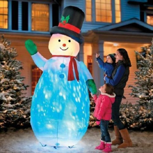 8' Kaleidoscope Snowman Airblown Inflatable Christmas Decoration