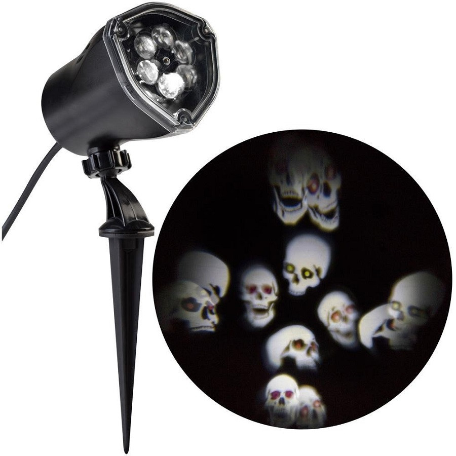 Chasing Skull Strobe Whirl-A-Motion Projection Spotlight