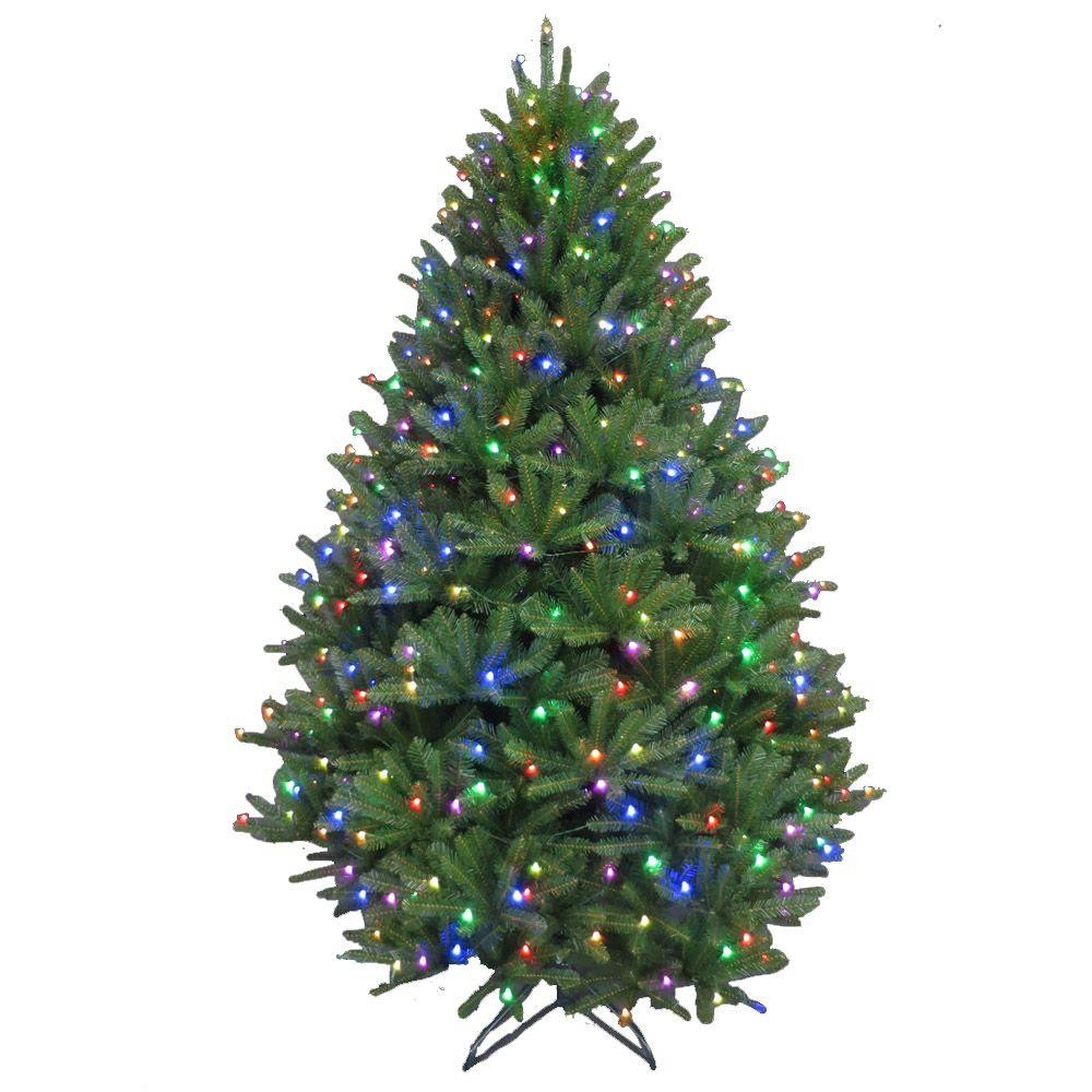 Tis Your Season | 7.5 ft. Pre-Lit LED California Cedar Artificial Christmas Tree with Color ...
