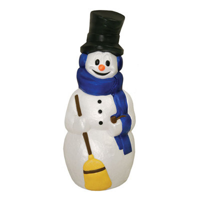 41" Snowman with Broom Blow Mold Christmas Decoration