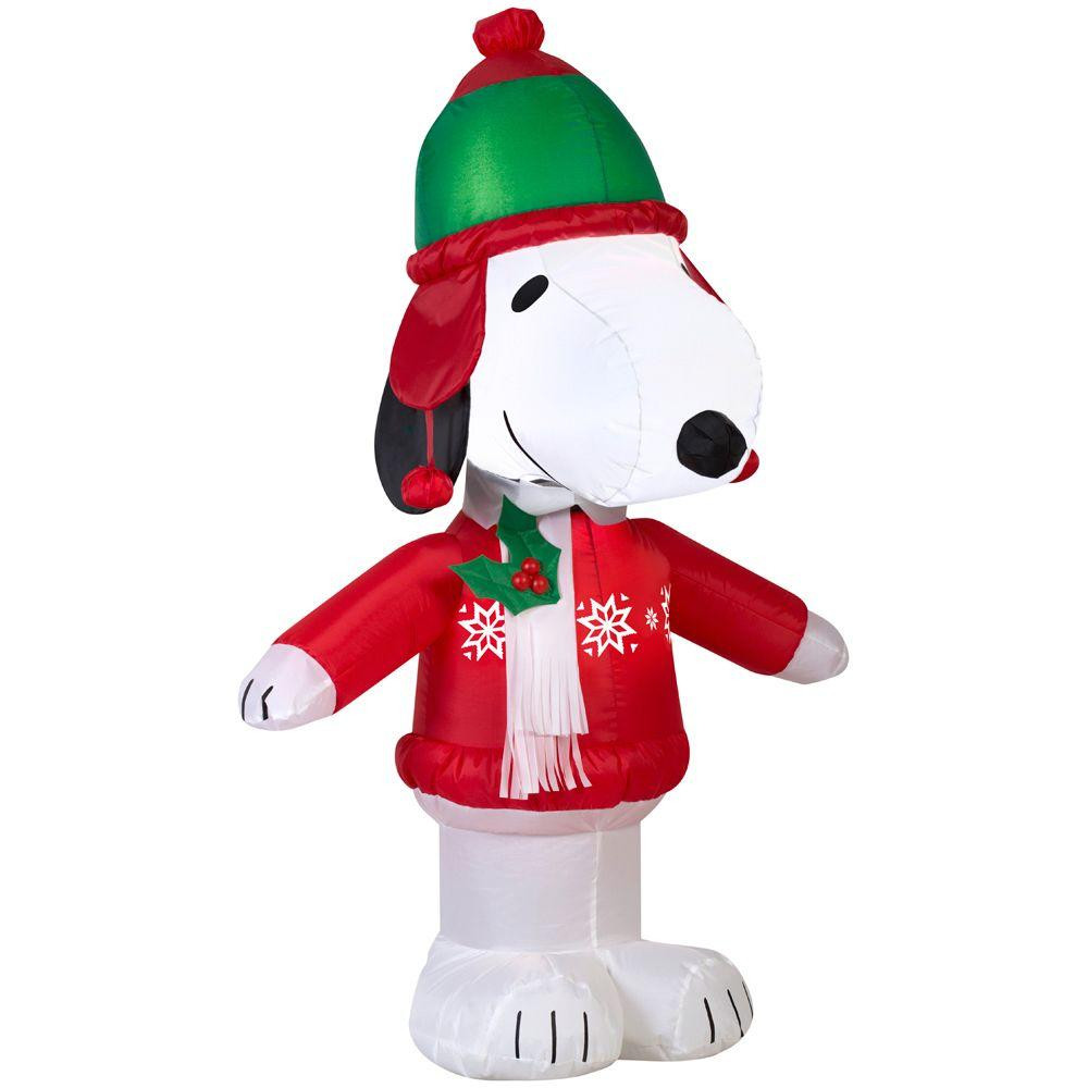 3.5' Snoopy in Winter Wear Airblown Inflatable Christmas Decoration