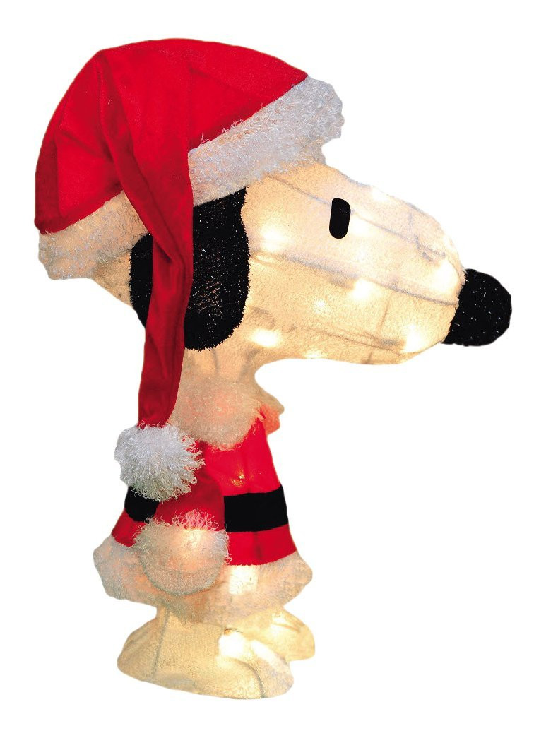 24-Inch Pre-Lit 3D Peanuts Snoopy in Santa Suit