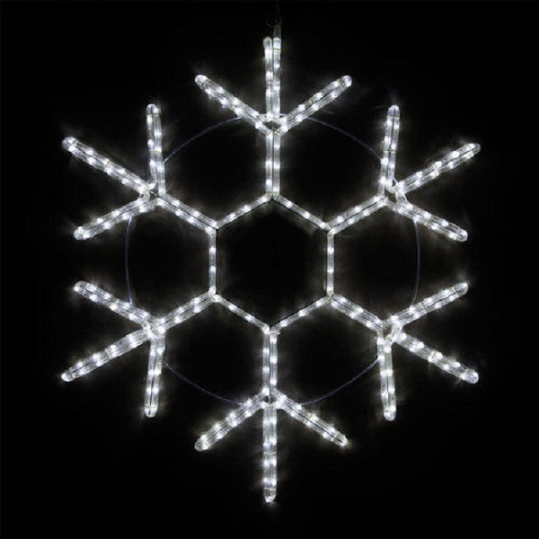 20" LED Snowflake Cool White Rope Light Christmas Decoration