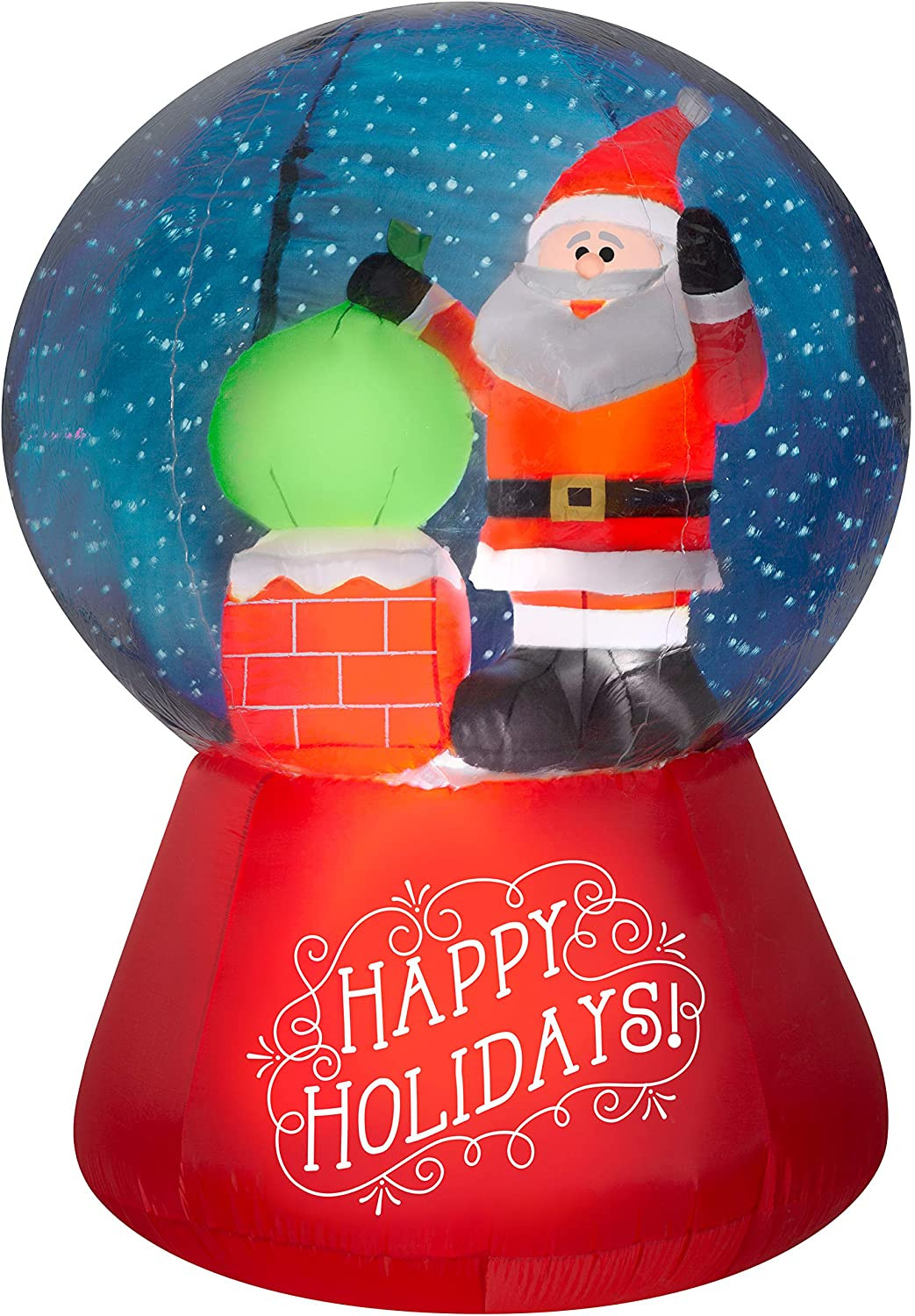 Tis Your Season Gemmy 5.5' Projection Airblown Snowflurry Snow Globe