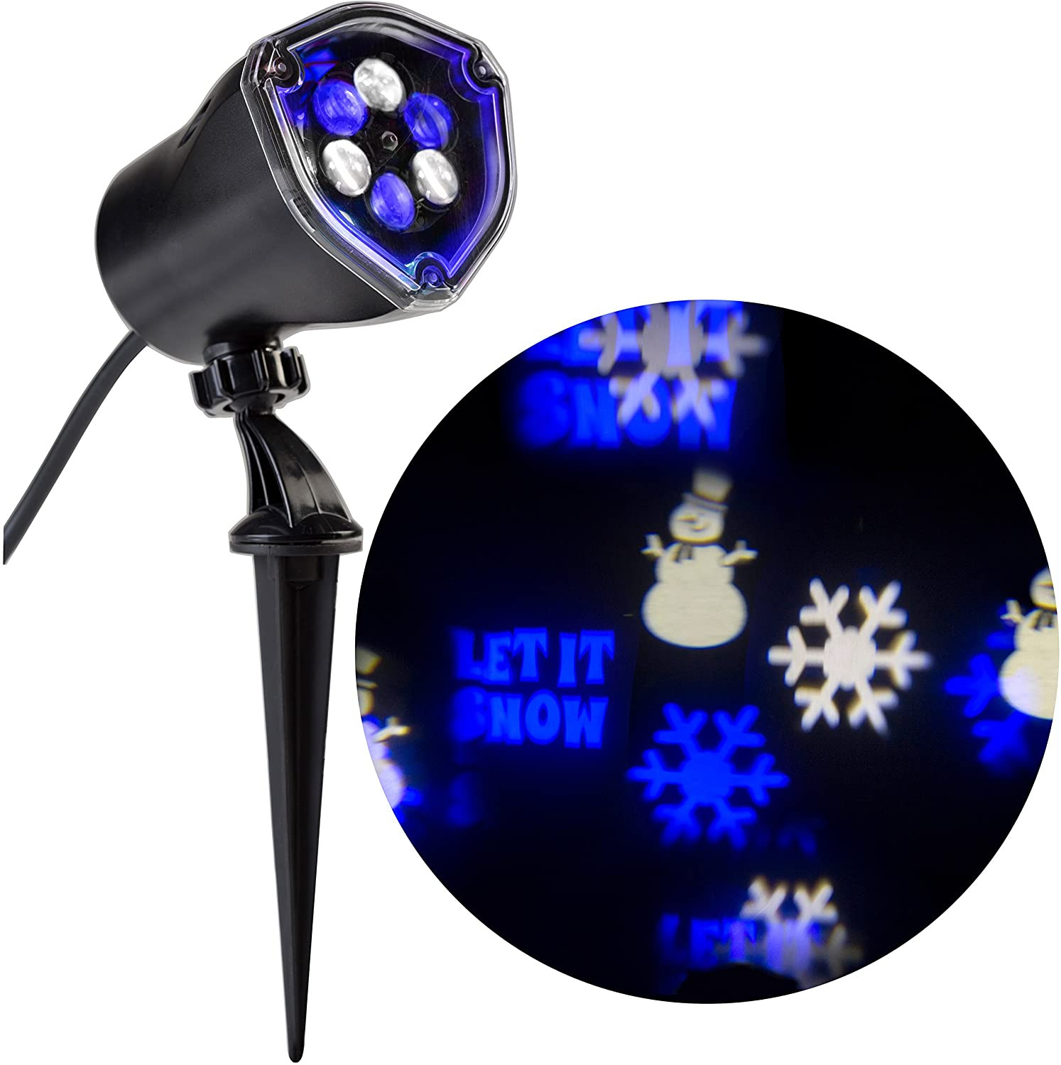 Lightshow Snowman "Let it Snow" Projection Swivel Spotlight