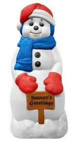 31" Season's Greetings Snowman Blow Mold Christmas Decoration