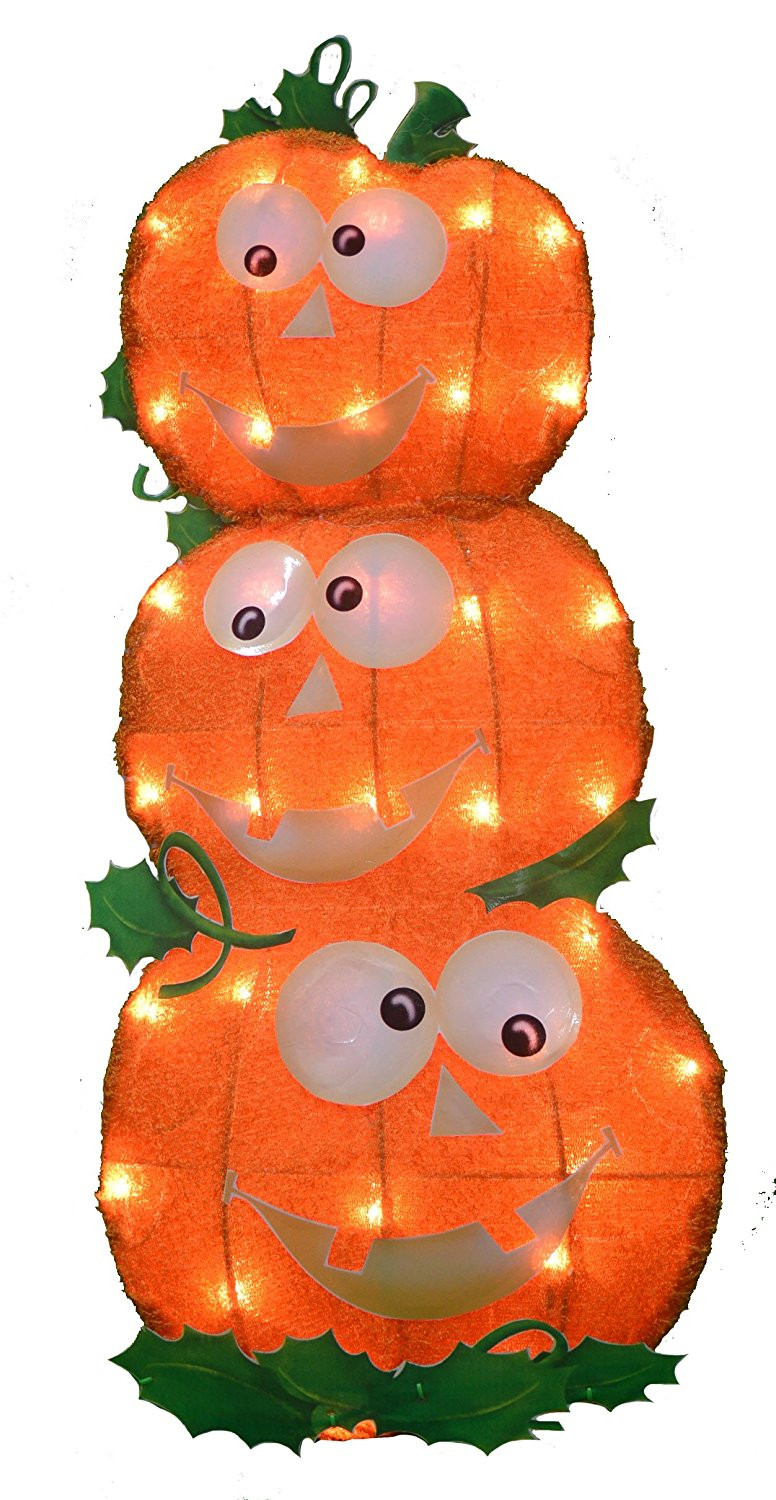 24-Inch Pre-Lit 2D Victoria Hutto Pumpkin Stack