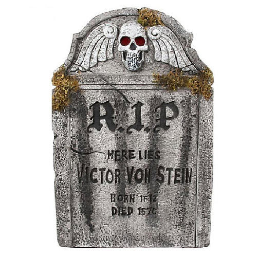 Halloween Victor Von Stein Foam 22" Tombstone 