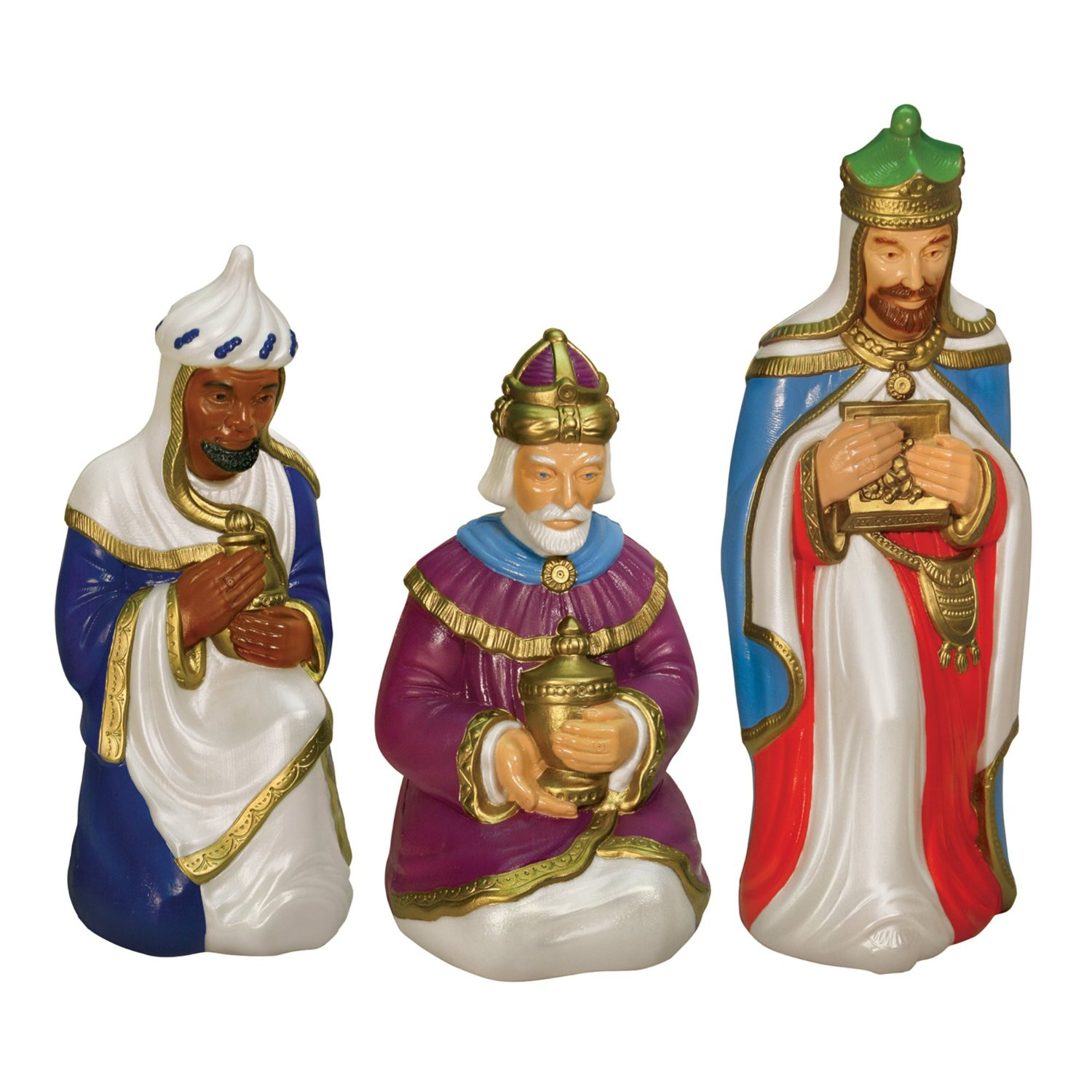 3pc Three Wisemen Set Blow Mold Nativity Scene Lighted Christmas Decoration