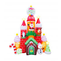 10' Inflatable Santa's Candy Castle Christmas Decoration