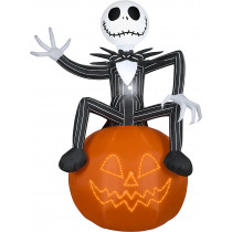 10' Tall Jack Skellington on Pumpkin w Micro Lights Airblown Inflatable 