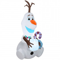 4 Ft Airblown Inflatable Frozen Olaf Holding Hot Cocoa Disney