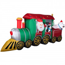 12 Ft Wide Santa & Friends Train Christmas Inflatable