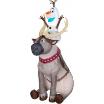 7.5ft Tall Disney's Frozen Olaf & Sven Christmas Airblown Inflatable