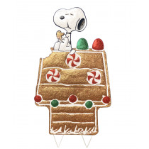 Snoopy Gingerbread House Hammered Metal Christmas Decor