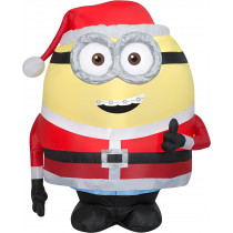 3 Ft Airblown Inflatable Minion Otto in Santa Suit