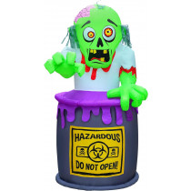 5 Ft Toxic Zombie Barrel Inflatable Outdoor Halloween Decoration