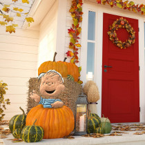 Linus Peanuts Pumpkin Press-in Metal Stake Halloween Harvest Decor 