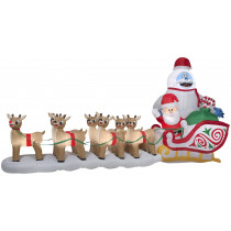 Colossal 16.5' Rudolph w/ Santa & Bumble In Sleigh Airblown Inflatable