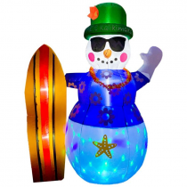 8 Ft. Tall Hawaiian Snowman Christmas Inflatable
