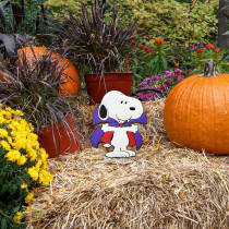 10" Vampire Snoopy Peanuts Pumpkin Press-in Metal Stake Halloween Harvest Decor 