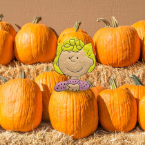 Peanuts Pumpkin Press-in Sally Metal Stake Halloween Harvest Decor 