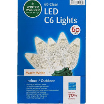 60 Clear LED C6 Lights Warm White