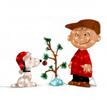 Charlie Brown, Snoopy & The Lonely Tree Lighted 3pc Set