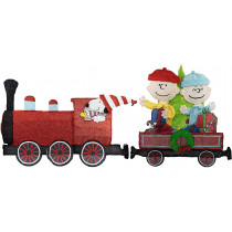 79" Wide Charlie Brown Train with Peanuts Gang 2 PC Set Outdoor 2D LED 