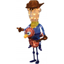 32-Inch Pre-Lit 3D Cowboy on Ostrich Rudolph Misfit