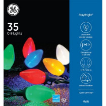 35 GE Multi-Color C-9 LED Ceramic Look Light Set 