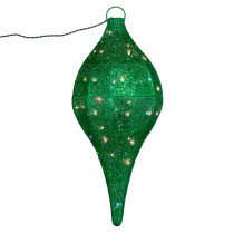 25 in. LED Lighted Green Mesh Hanging Ornament