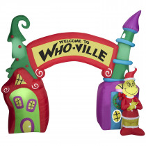12 Ft  Airblown Grinch in Whoville Archway Scene Inflatable Christmas Decor