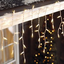 300 Clear Icicle Lights White Wire Christmas Lights