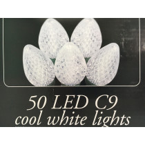 50 LED C9 Cool White Christmas Lights