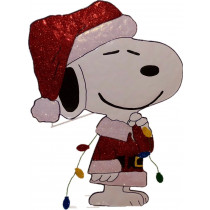 32" Peanuts Snoopy in Santa Suit Hammered Metal Christmas Decoration